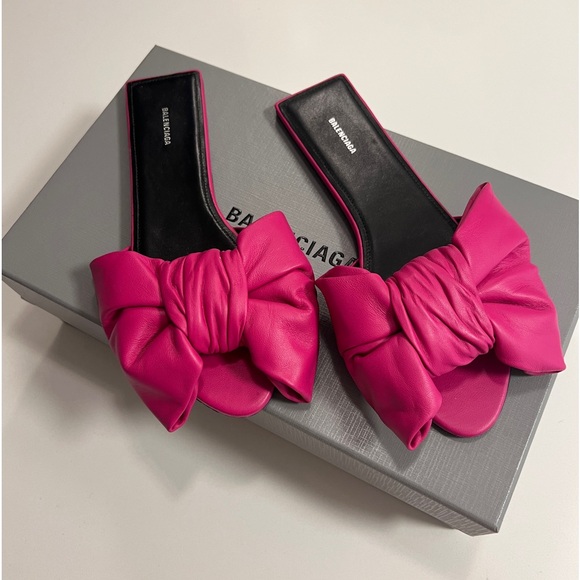 Balenciaga Bow Mule Magenta Pink - Picture 1 of 10